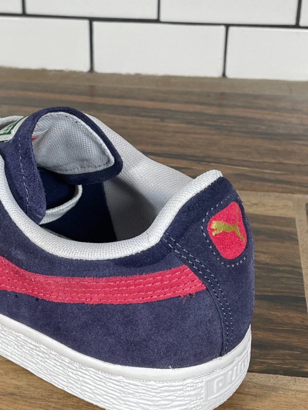 Puma Suede Classic Shoes Womens Size 8.5 Crown Blue Red Casual Low Top Sneaker - Picture 5 of 13